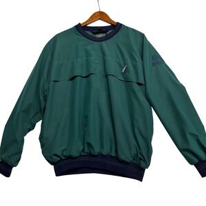 Sunderland of Scotland Weatherbeater Golf Pullover Green Navy Womens Medium